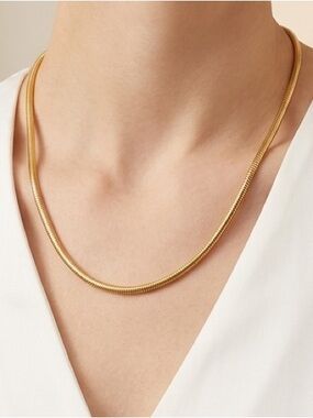 Herringbone Snake Chain Necklace | 18k Gold Plated | Luxury Jewelry | 1.7 mm